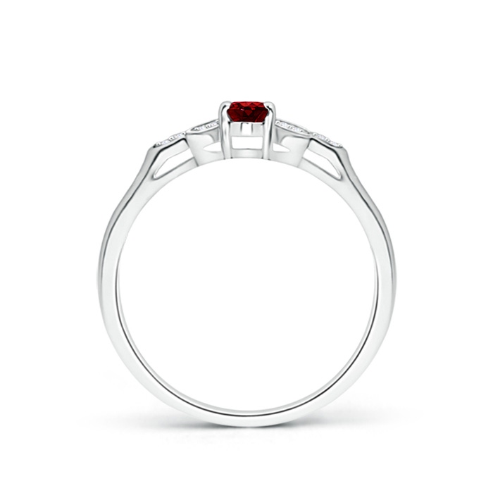 5x3mm AAAA Vintage Style Oval Ruby Ring with Diamond Accents in P950 Platinum product image