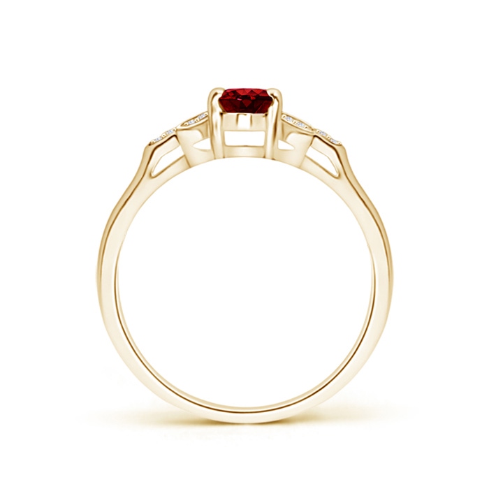 6x4mm AAAA Vintage Style Oval Ruby Ring with Diamond Accents in Yellow Gold product image