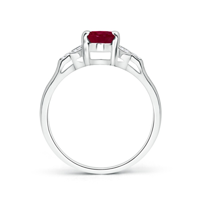 7x5mm A Vintage Style Oval Ruby Ring with Diamond Accents in P950 Platinum product image