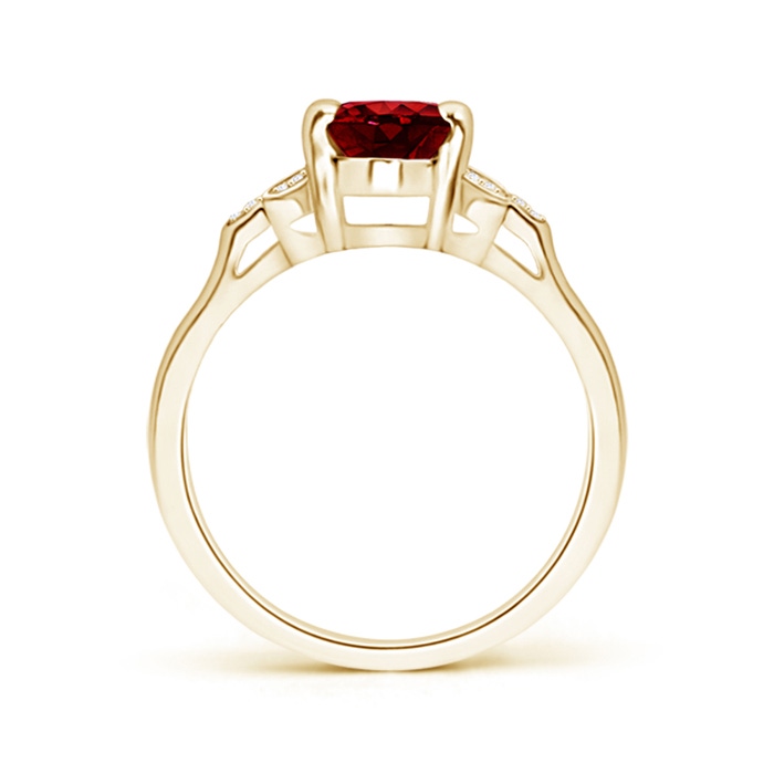 8x6mm AAAA Vintage Style Oval Ruby Ring with Diamond Accents in Yellow Gold product image