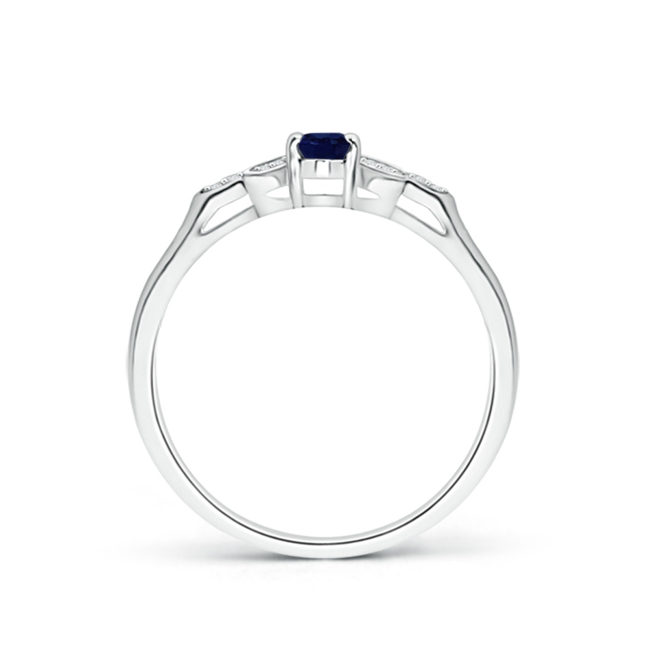 5x3mm A Vintage Style Oval Blue Sapphire Ring with Diamond Accents in P950 Platinum side 199