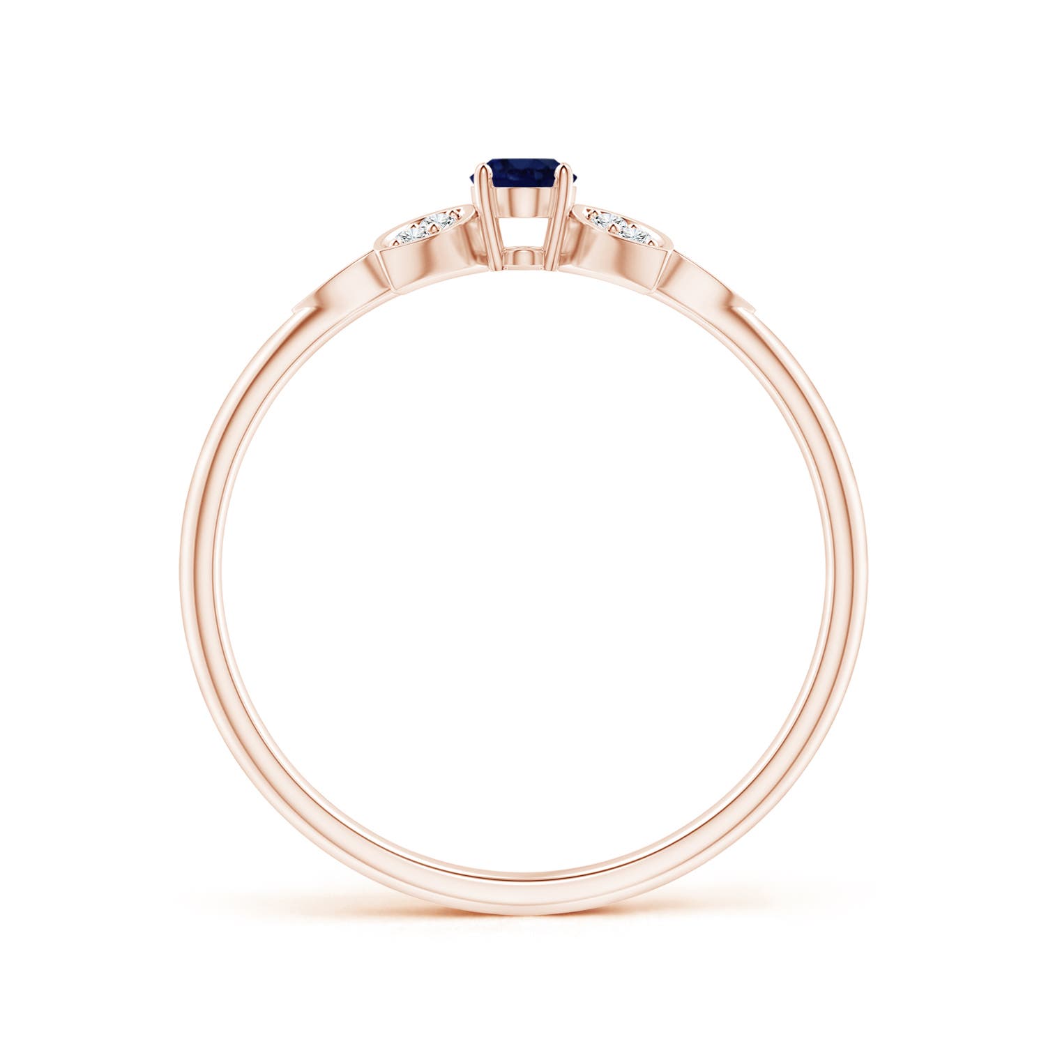 A - Blue Sapphire / 0.36 CT / 14 KT Rose Gold