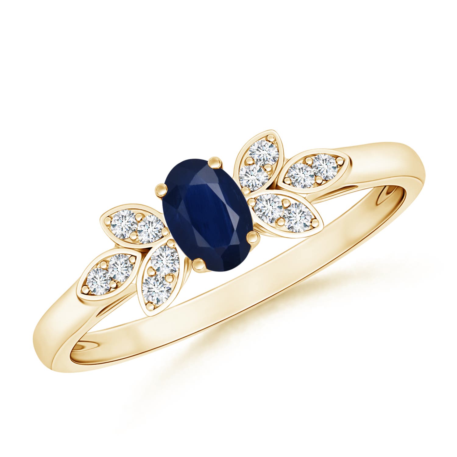 A - Blue Sapphire / 0.36 CT / 14 KT Yellow Gold