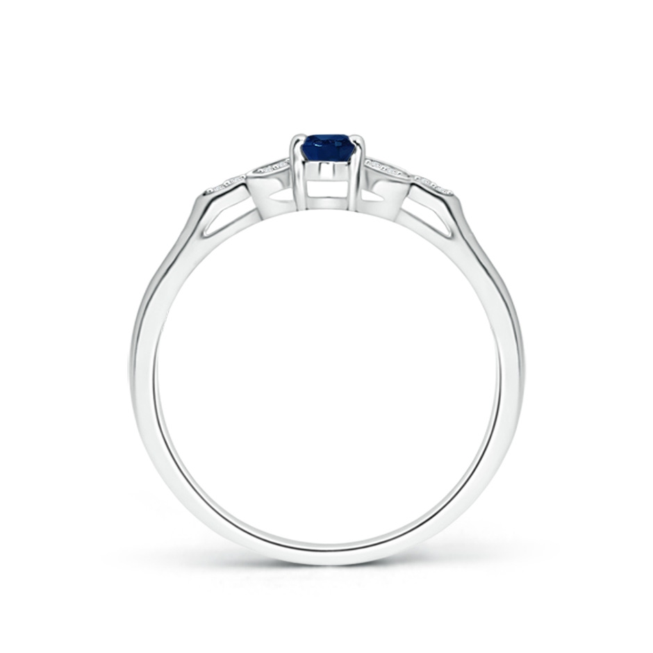 5x3mm AA Vintage Style Oval Blue Sapphire Ring with Diamond Accents in P950 Platinum side 199