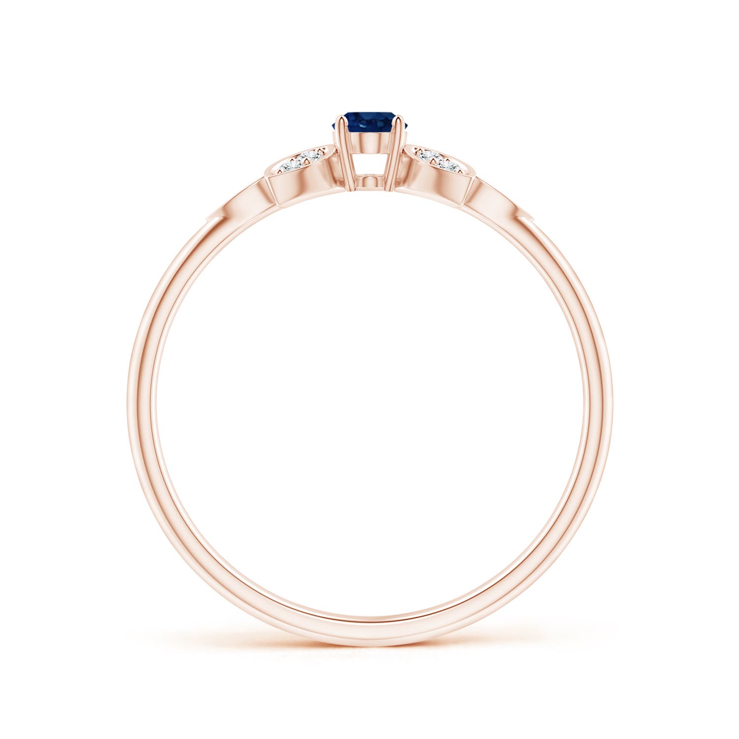 AA - Blue Sapphire / 0.36 CT / 14 KT Rose Gold