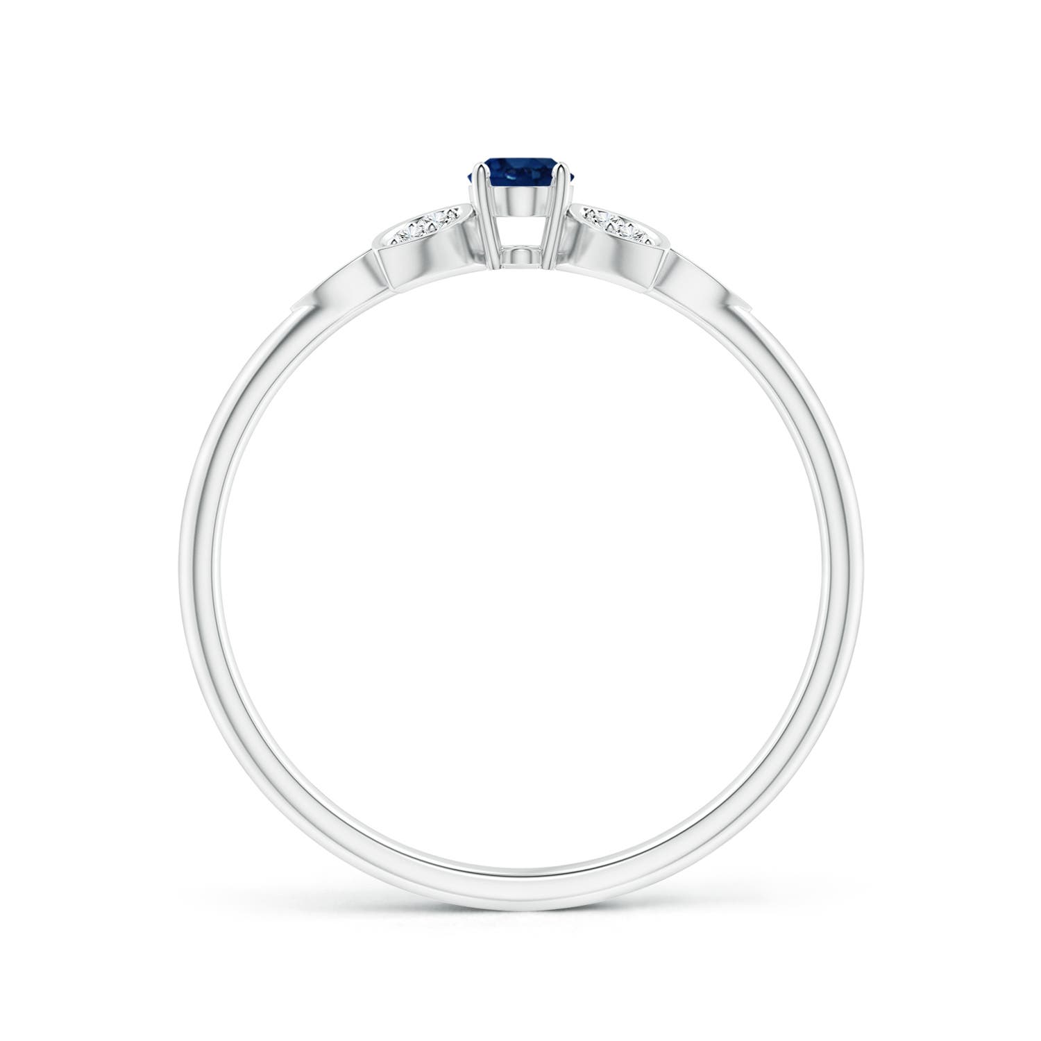 AA - Blue Sapphire / 0.36 CT / 14 KT White Gold