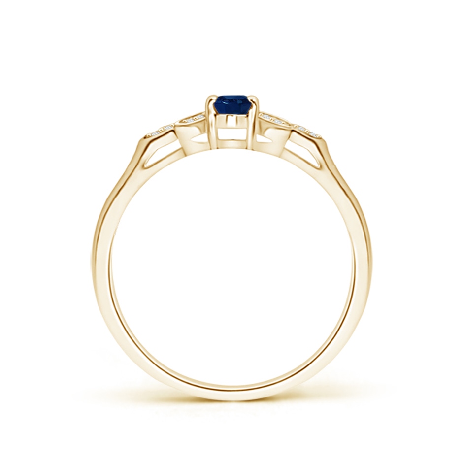 5x3mm AA Vintage Style Oval Blue Sapphire Ring with Diamond Accents in Yellow Gold side 199