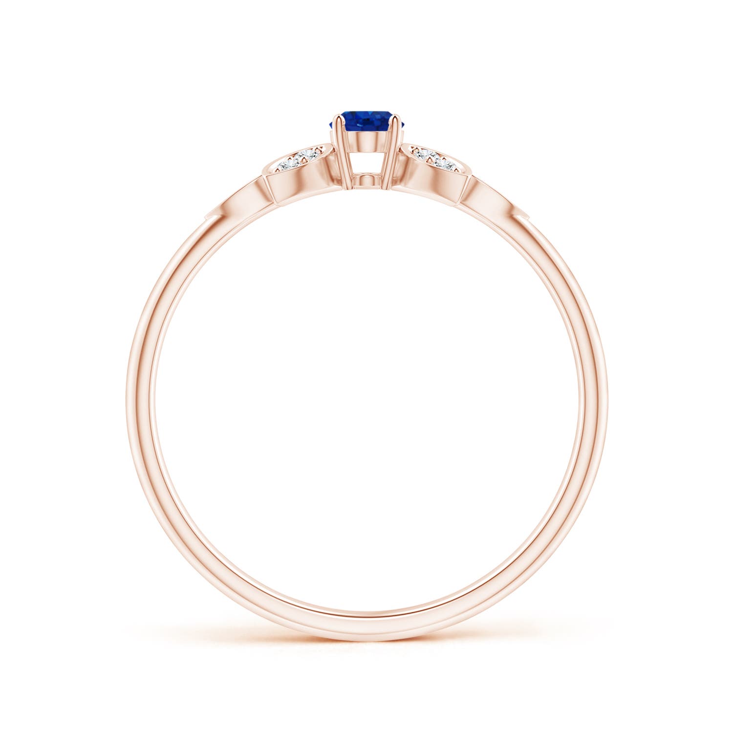 AAA - Blue Sapphire / 0.36 CT / 14 KT Rose Gold