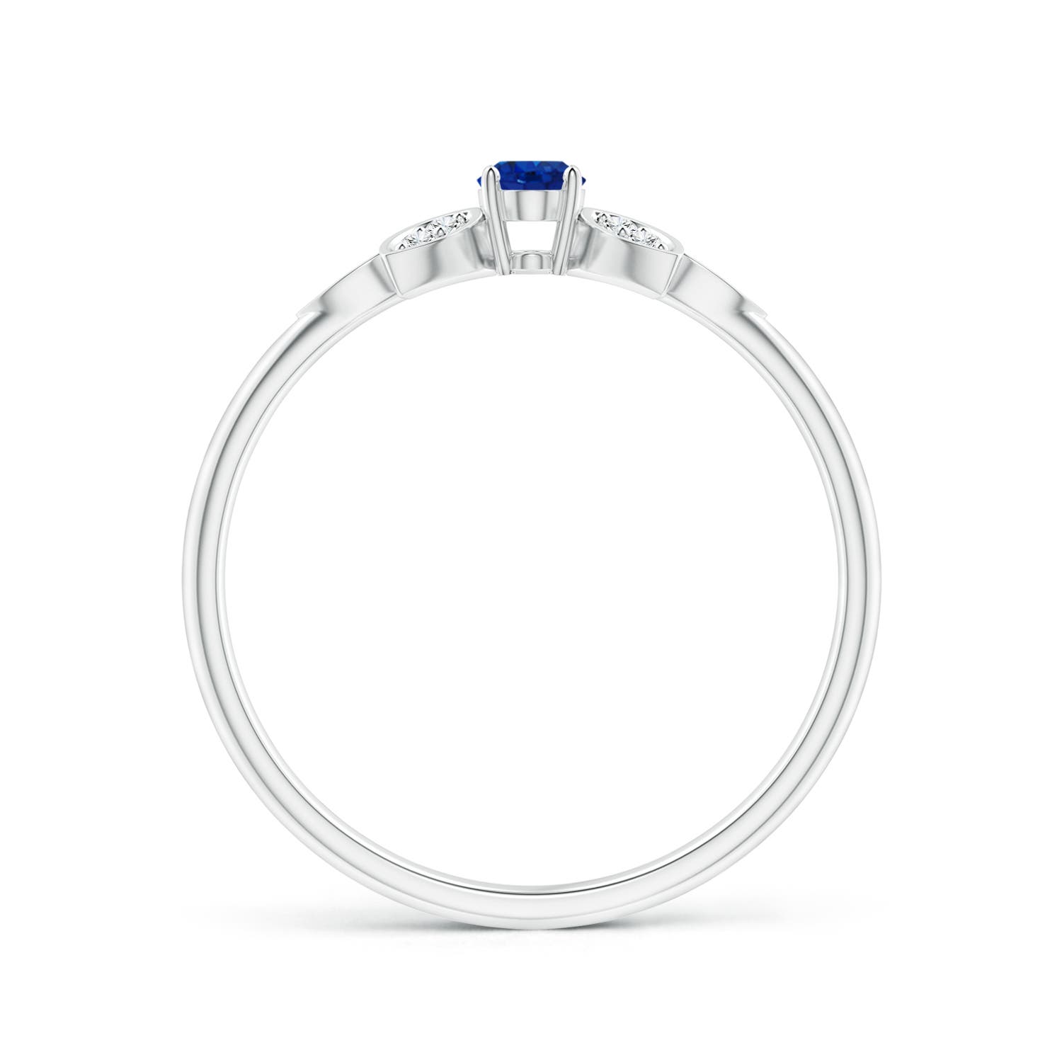 AAA - Blue Sapphire / 0.36 CT / 14 KT White Gold