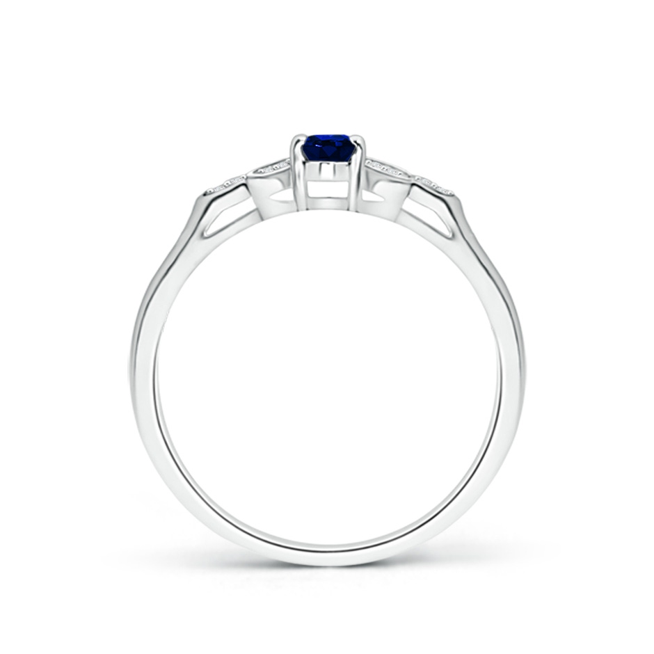 5x3mm AAAA Vintage Style Oval Blue Sapphire Ring with Diamond Accents in P950 Platinum side 199