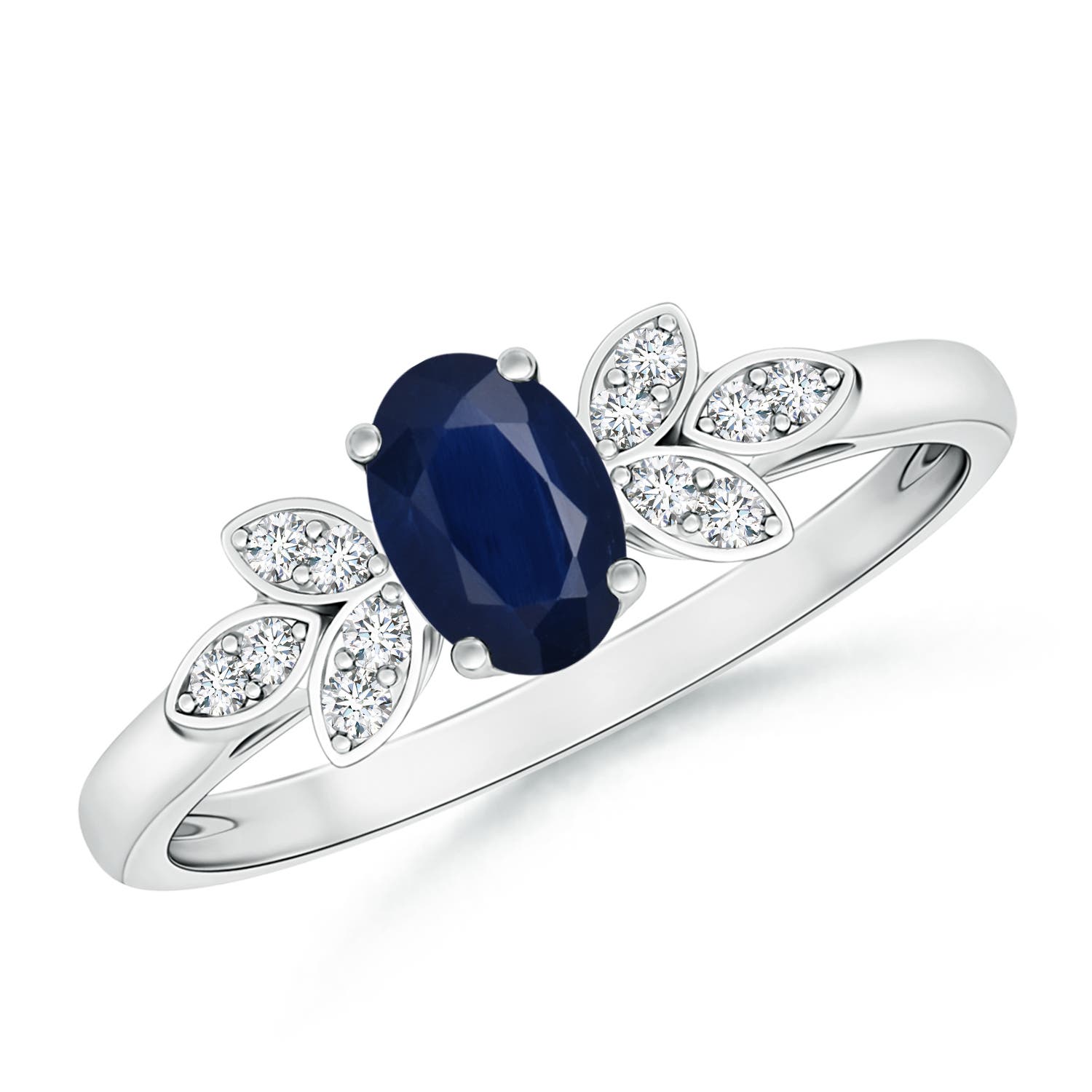 A - Blue Sapphire / 0.66 CT / 14 KT White Gold