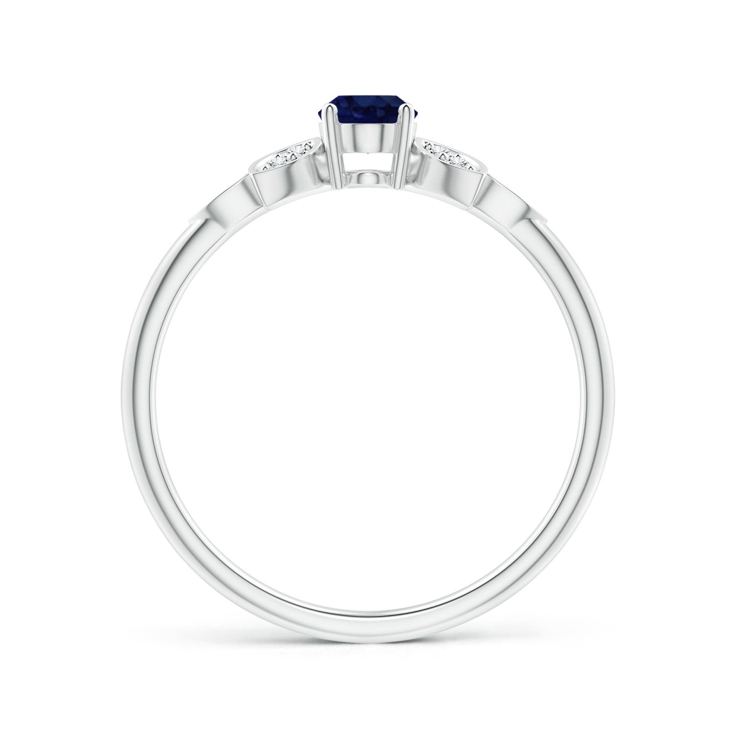 A - Blue Sapphire / 0.66 CT / 14 KT White Gold