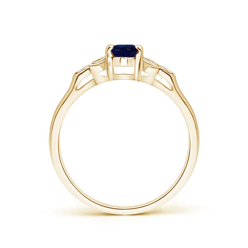 6x4mm A Vintage Style Oval Blue Sapphire Ring with Diamond Accents in Yellow Gold side 199