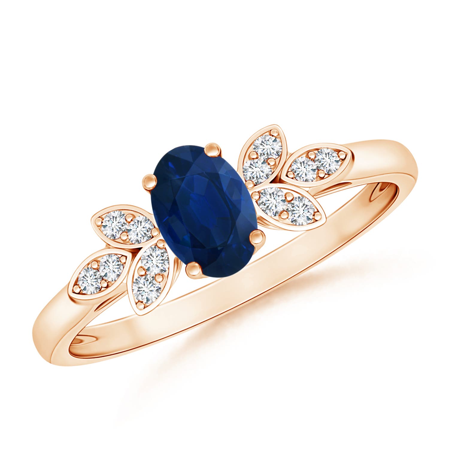 AA - Blue Sapphire / 0.66 CT / 14 KT Rose Gold