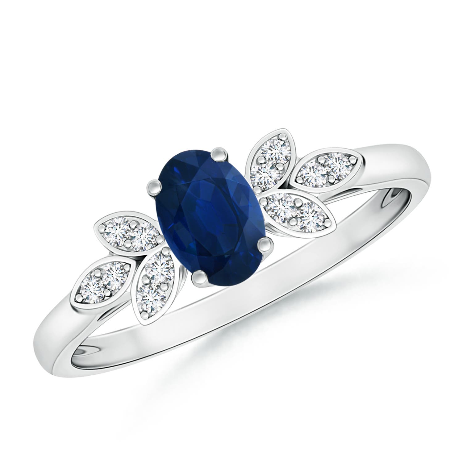 AA - Blue Sapphire / 0.66 CT / 14 KT White Gold