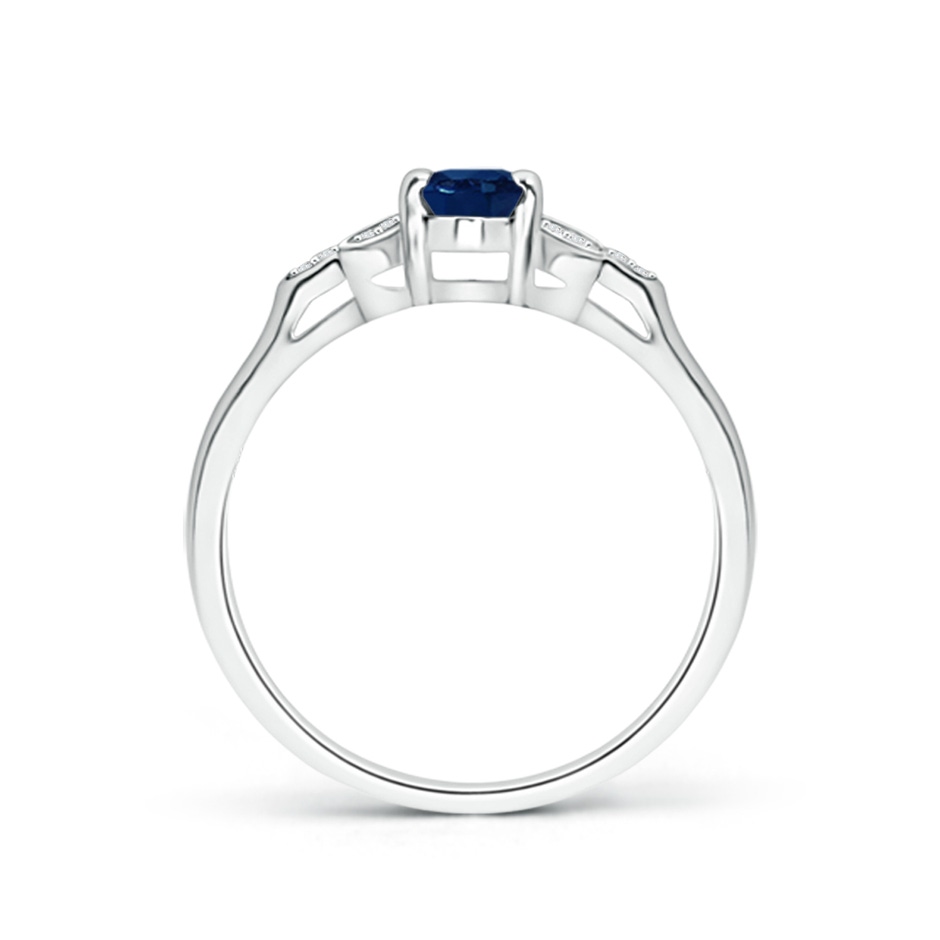 6x4mm AA Vintage Style Oval Blue Sapphire Ring with Diamond Accents in White Gold side 199