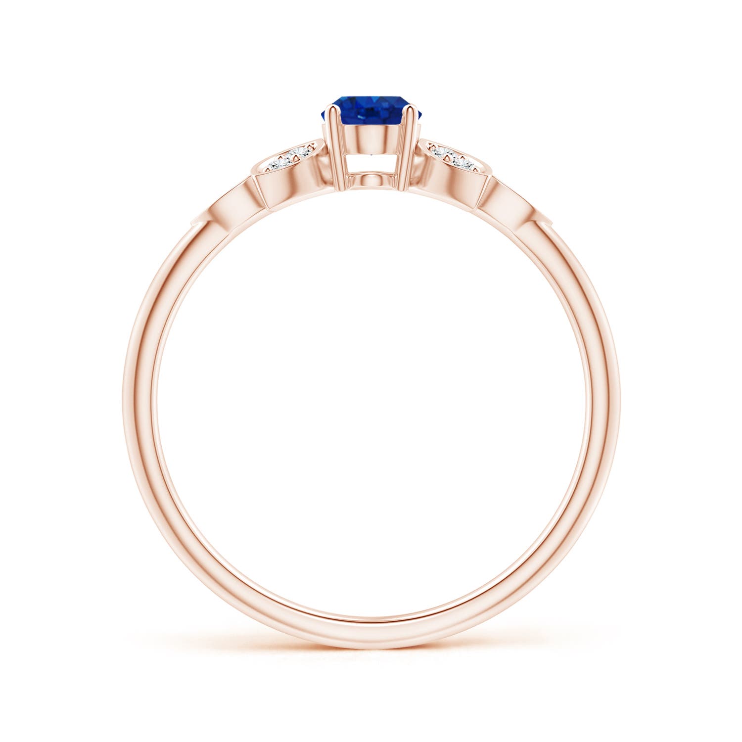 AAA - Blue Sapphire / 0.66 CT / 14 KT Rose Gold