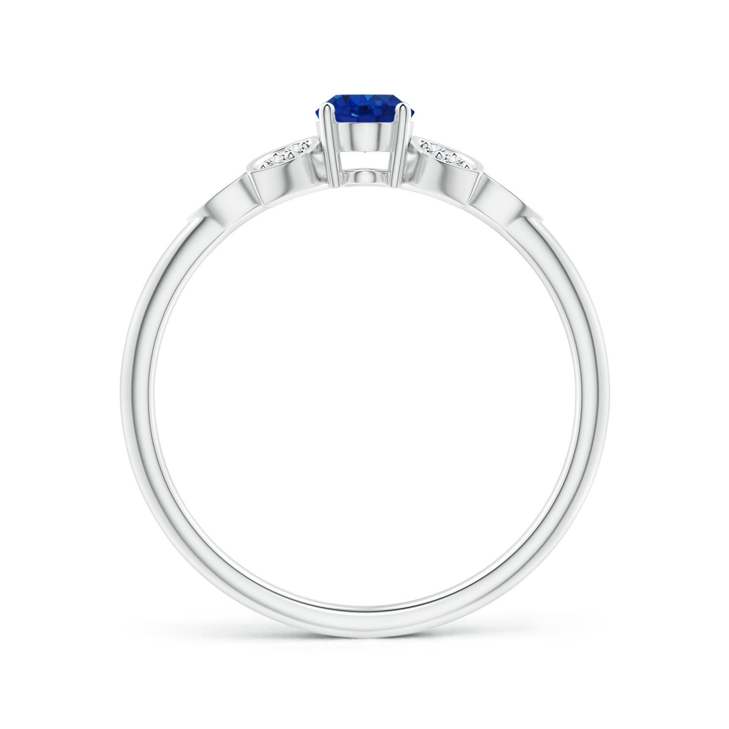 AAA - Blue Sapphire / 0.66 CT / 14 KT White Gold