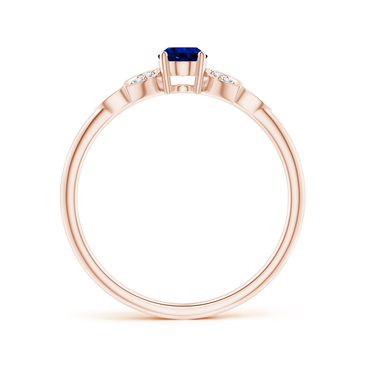 AAAA - Blue Sapphire / 0.66 CT / 14 KT Rose Gold