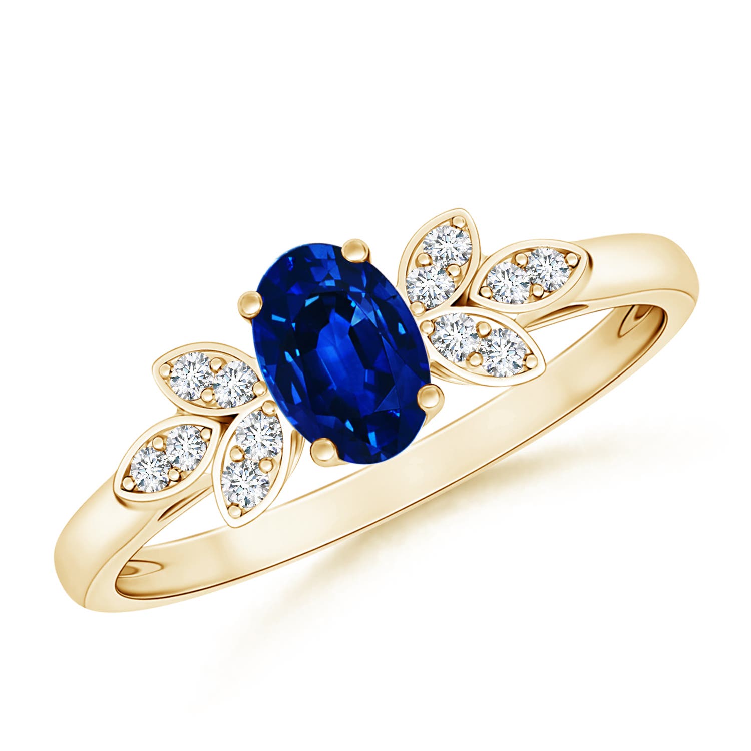 AAAA - Blue Sapphire / 0.66 CT / 14 KT Yellow Gold