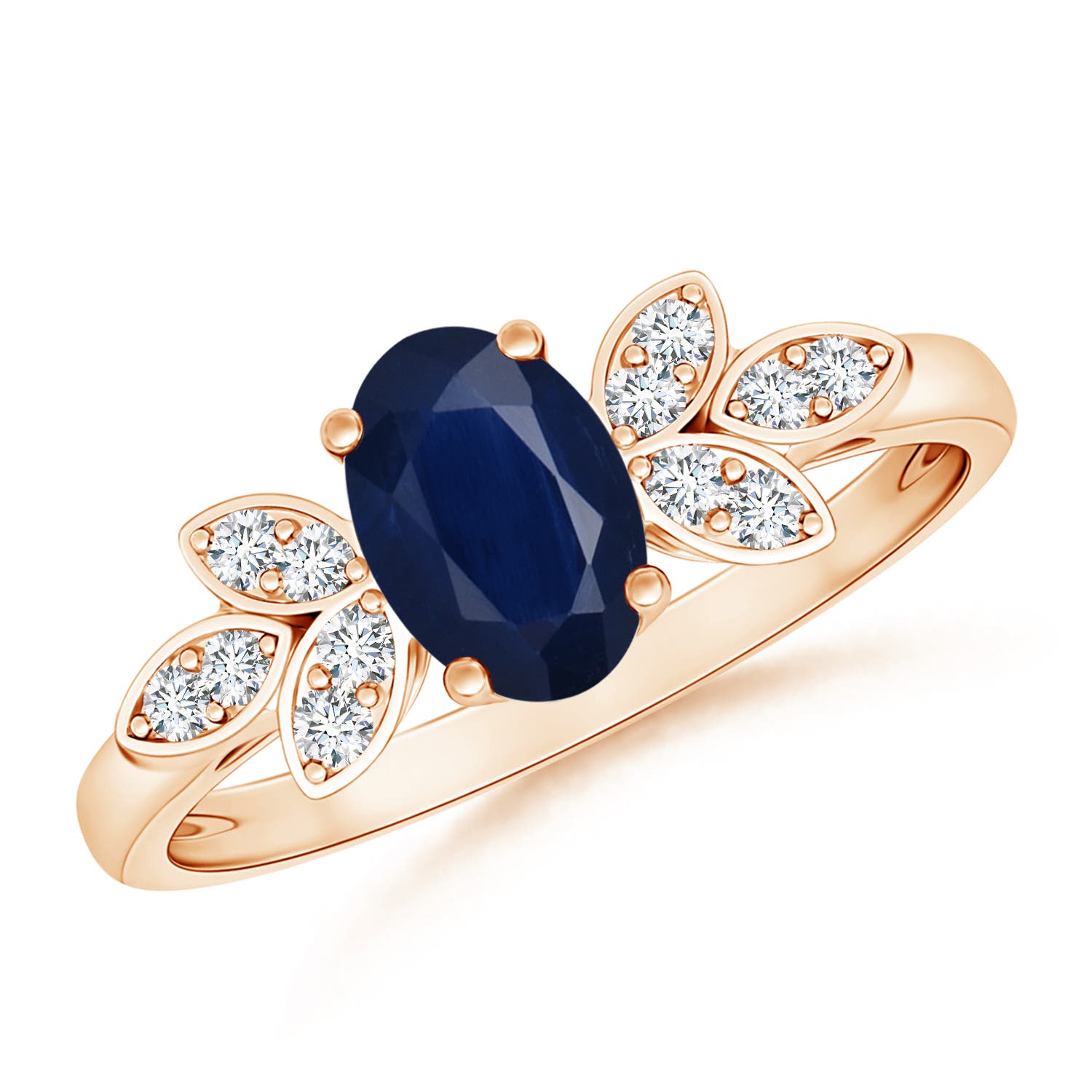 A - Blue Sapphire / 0.95 CT / 14 KT Rose Gold