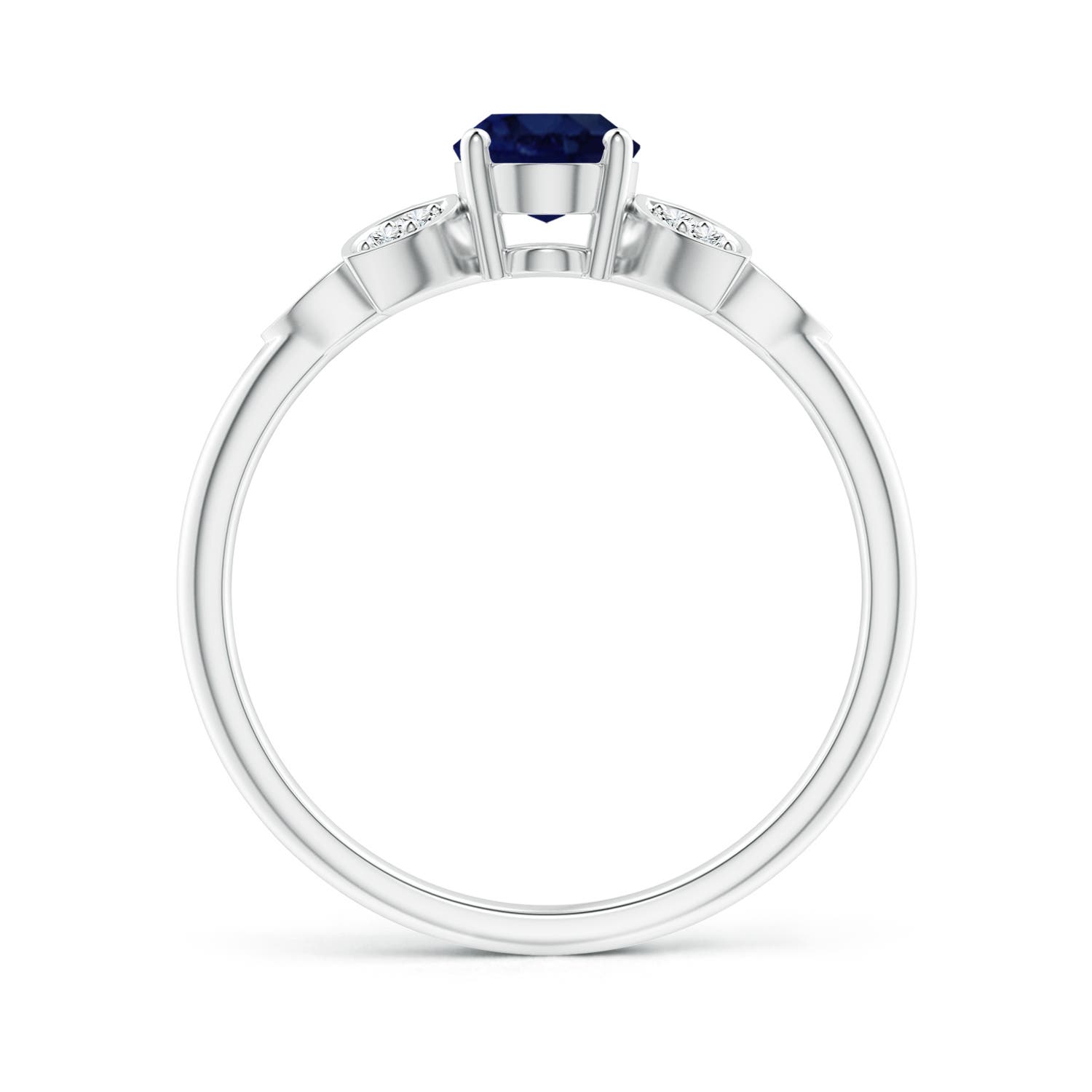 A - Blue Sapphire / 0.95 CT / 14 KT White Gold