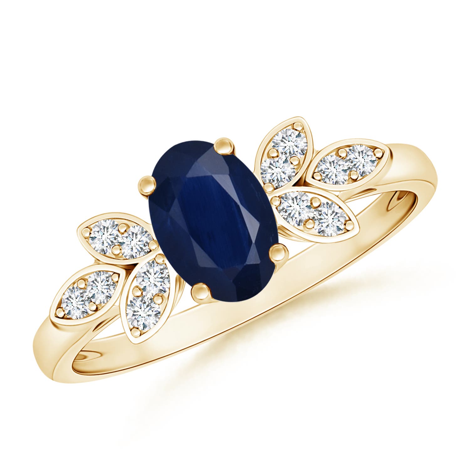 A - Blue Sapphire / 0.95 CT / 14 KT Yellow Gold