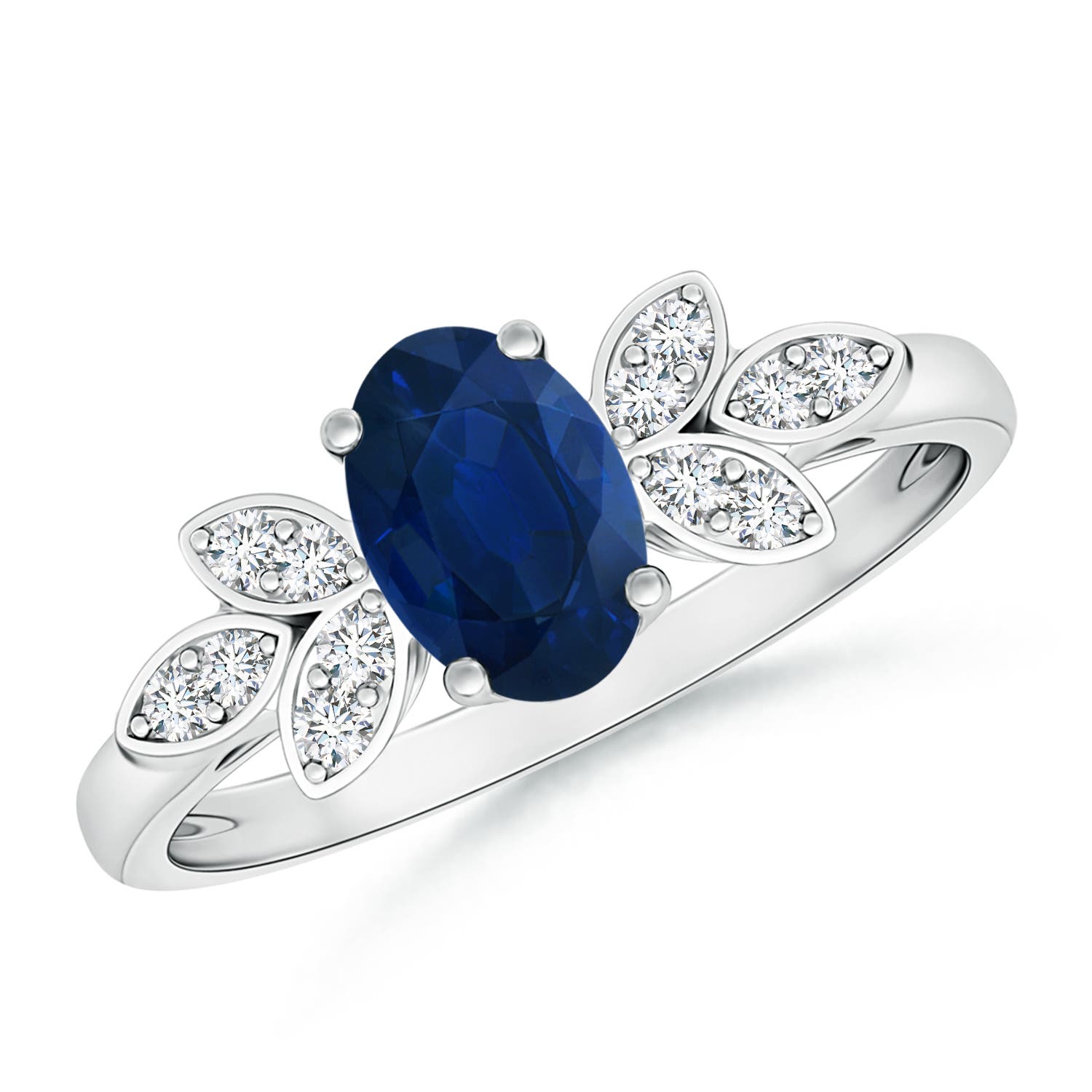 AA - Blue Sapphire / 0.95 CT / 14 KT White Gold