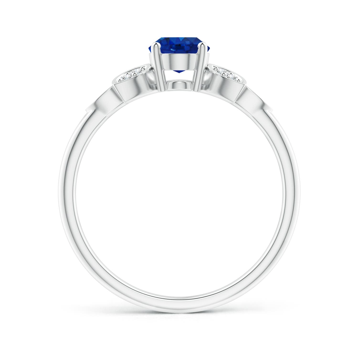 AAA - Blue Sapphire / 0.95 CT / 14 KT White Gold