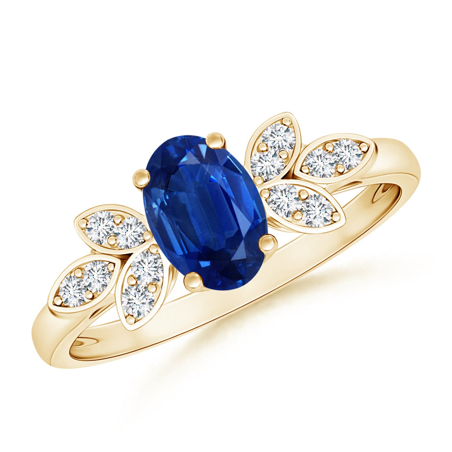 AAA - Blue Sapphire / 0.95 CT / 14 KT Yellow Gold