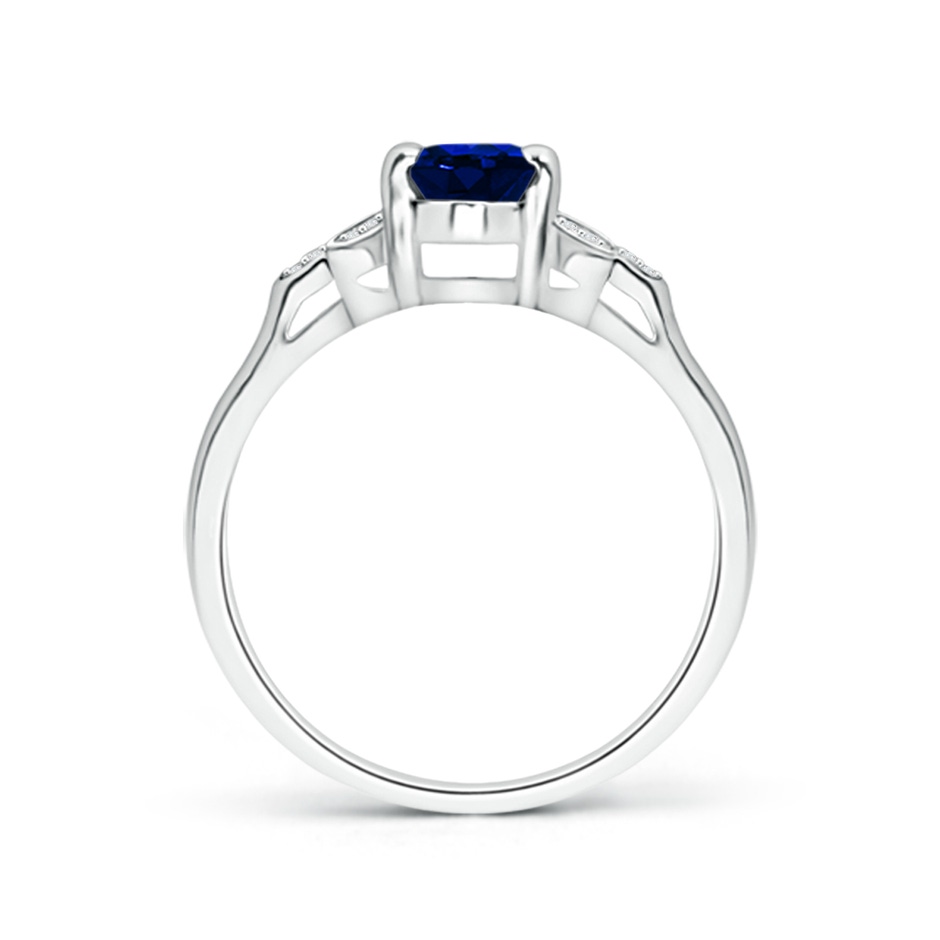 7x5mm AAAA Vintage Style Oval Blue Sapphire Ring with Diamond Accents in P950 Platinum side 199
