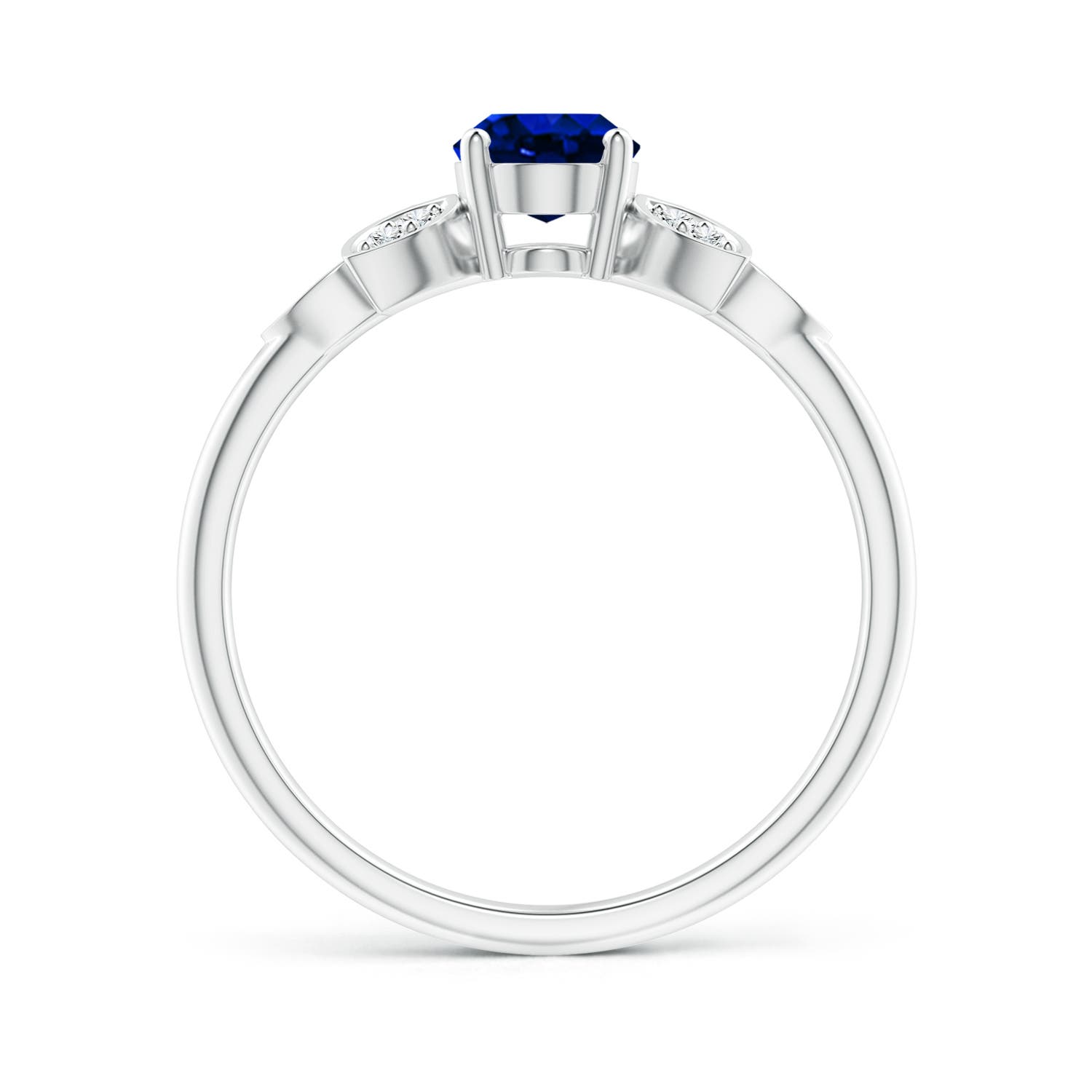 AAAA - Blue Sapphire / 0.95 CT / 14 KT White Gold