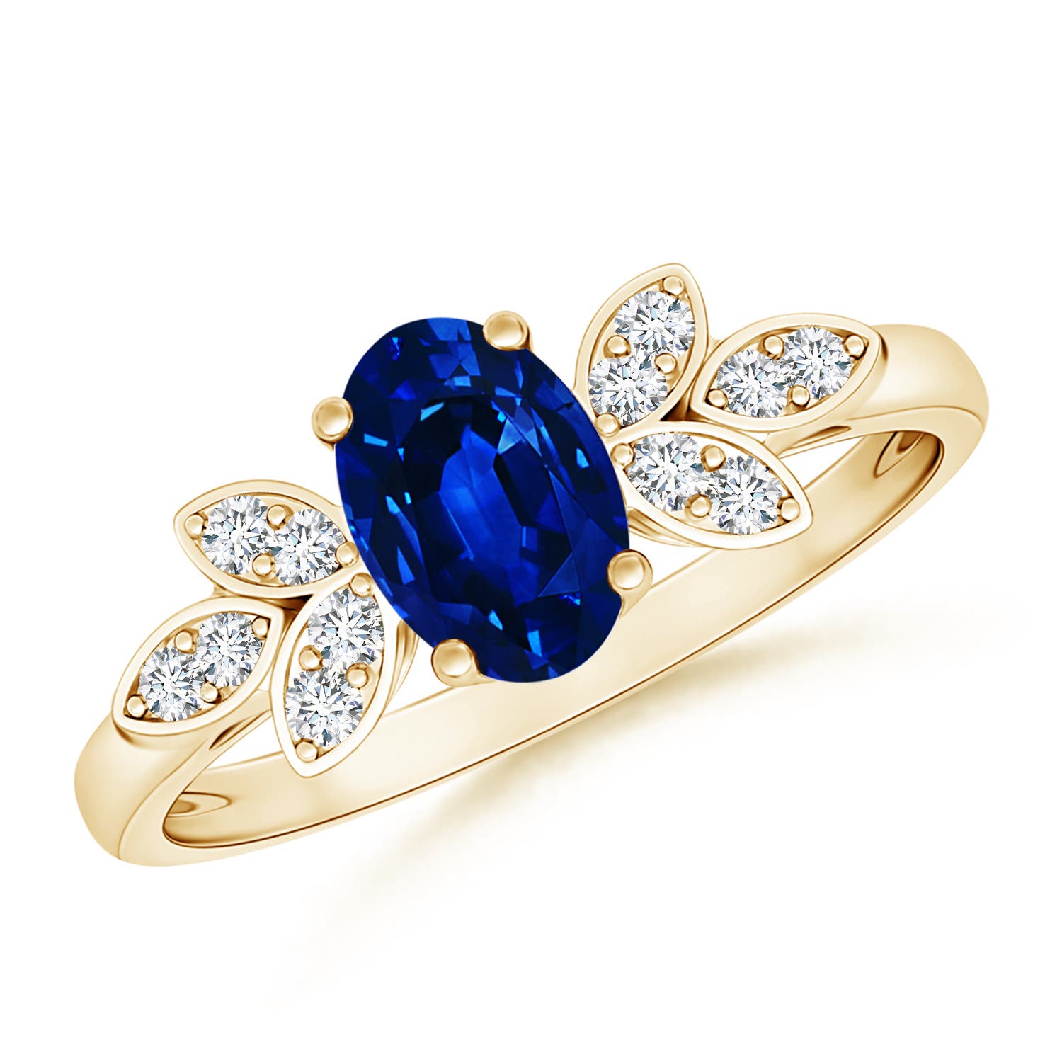 AAAA - Blue Sapphire / 0.95 CT / 14 KT Yellow Gold