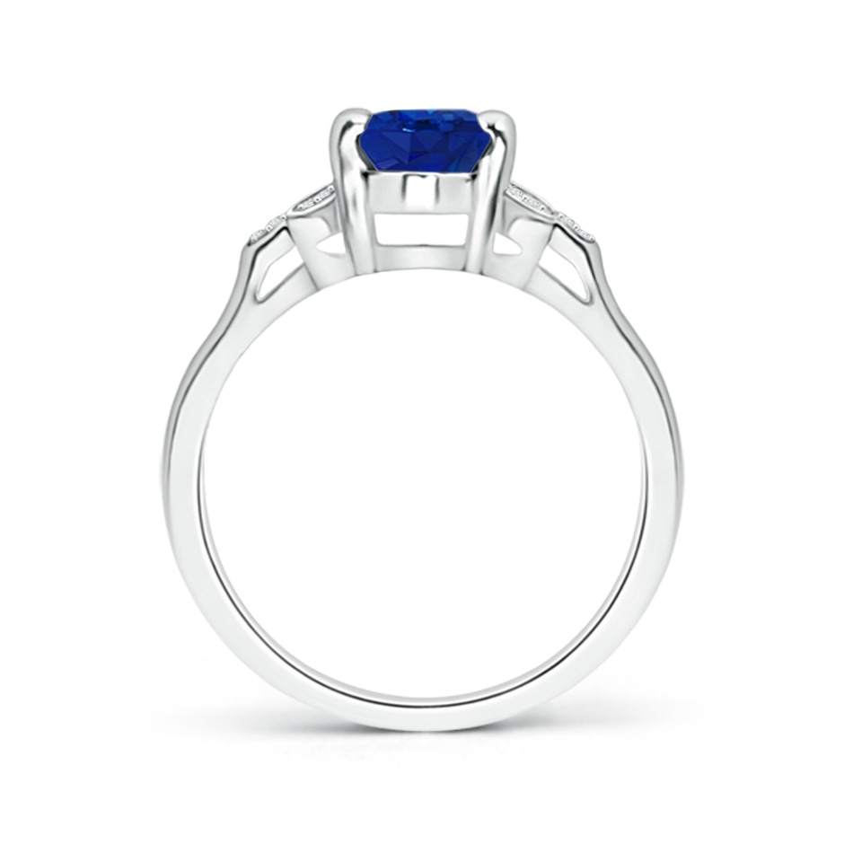 8x6mm AAA Vintage Style Oval Blue Sapphire Ring with Diamond Accents in P950 Platinum side 199