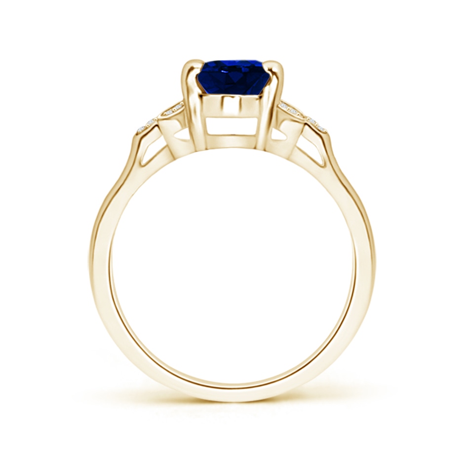 8x6mm AAAA Vintage Style Oval Blue Sapphire Ring with Diamond Accents in Yellow Gold side 199