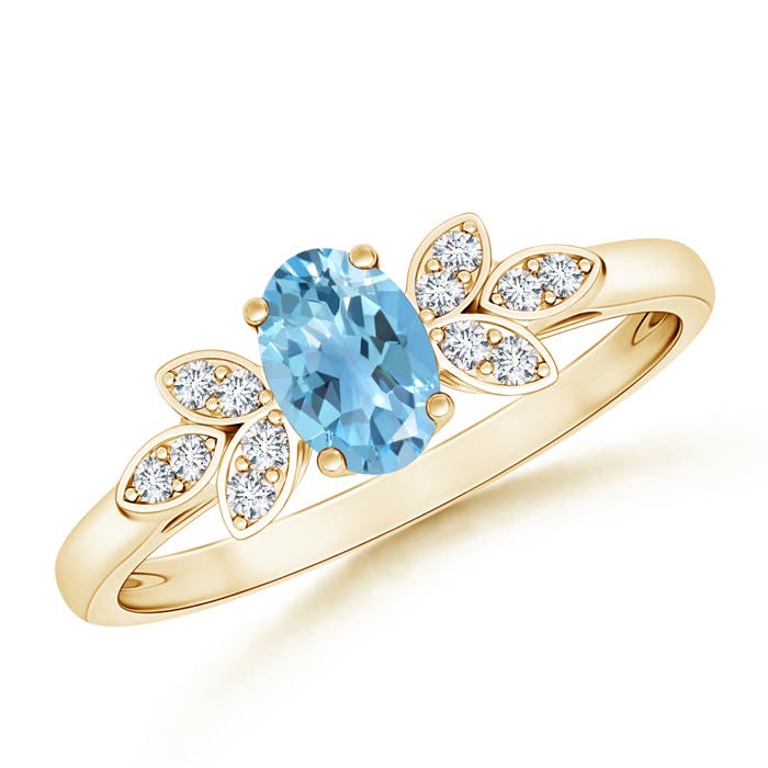 A - Swiss Blue Topaz / 0.6 CT / 14 KT Yellow Gold