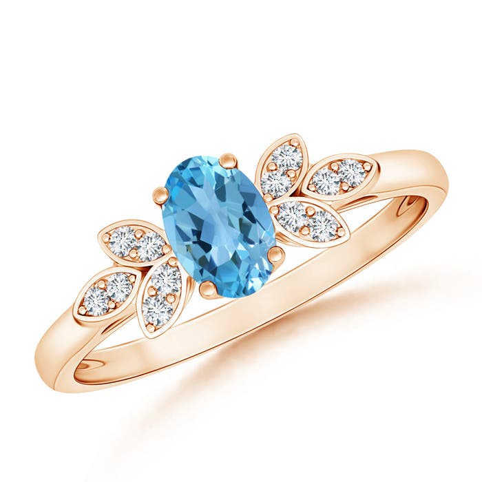 AA - Swiss Blue Topaz / 0.6 CT / 14 KT Rose Gold