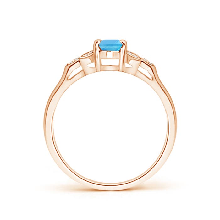 AA - Swiss Blue Topaz / 0.6 CT / 14 KT Rose Gold