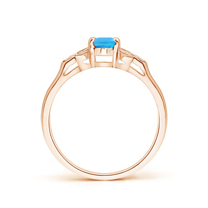 AAA - Swiss Blue Topaz / 0.6 CT / 14 KT Rose Gold