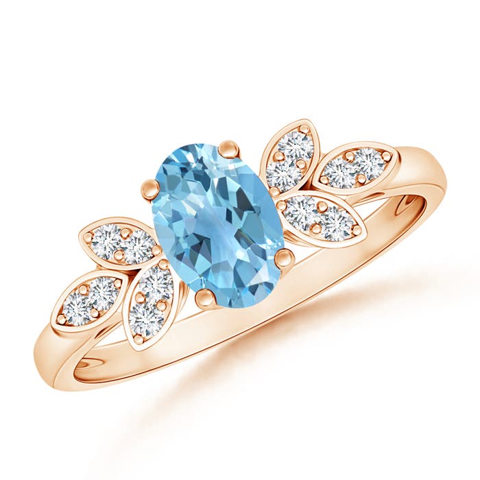 A - Swiss Blue Topaz / 1.05 CT / 14 KT Rose Gold