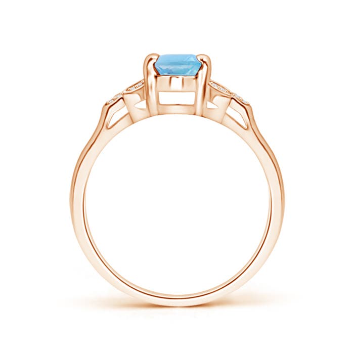 A - Swiss Blue Topaz / 1.05 CT / 14 KT Rose Gold