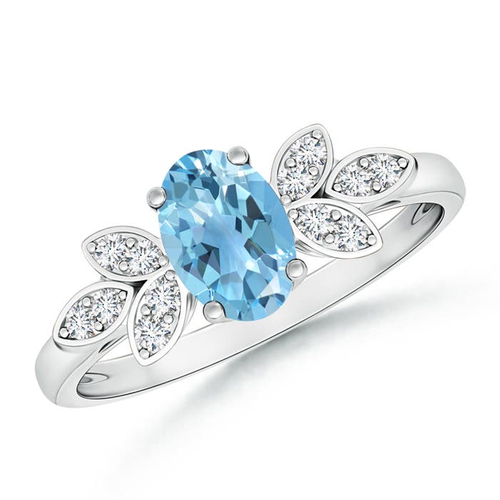 A - Swiss Blue Topaz / 1.05 CT / 14 KT White Gold