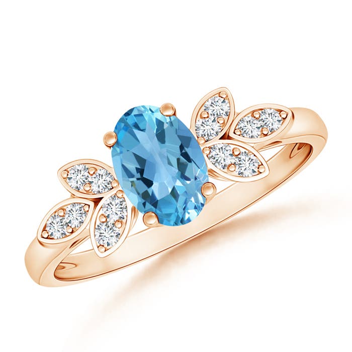 AA - Swiss Blue Topaz / 1.05 CT / 14 KT Rose Gold