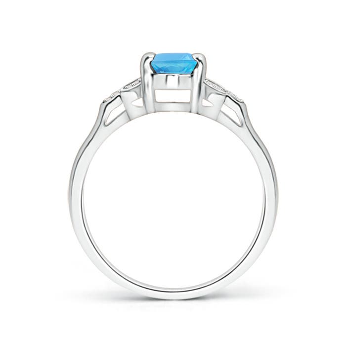 AA - Swiss Blue Topaz / 1.05 CT / 14 KT White Gold