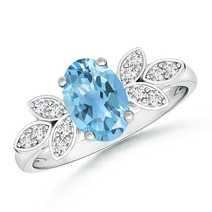 A - Swiss Blue Topaz / 1.62 CT / 14 KT White Gold