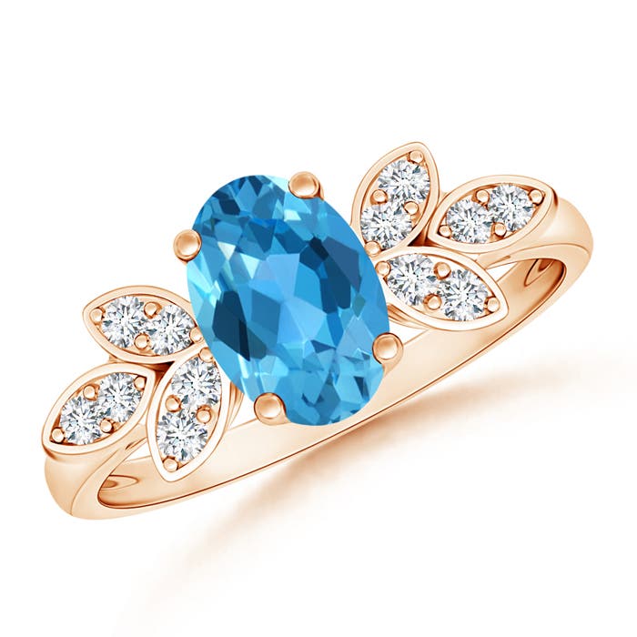 AAA - Swiss Blue Topaz / 1.62 CT / 14 KT Rose Gold