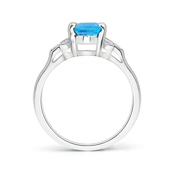 AAA - Swiss Blue Topaz / 1.62 CT / 14 KT White Gold