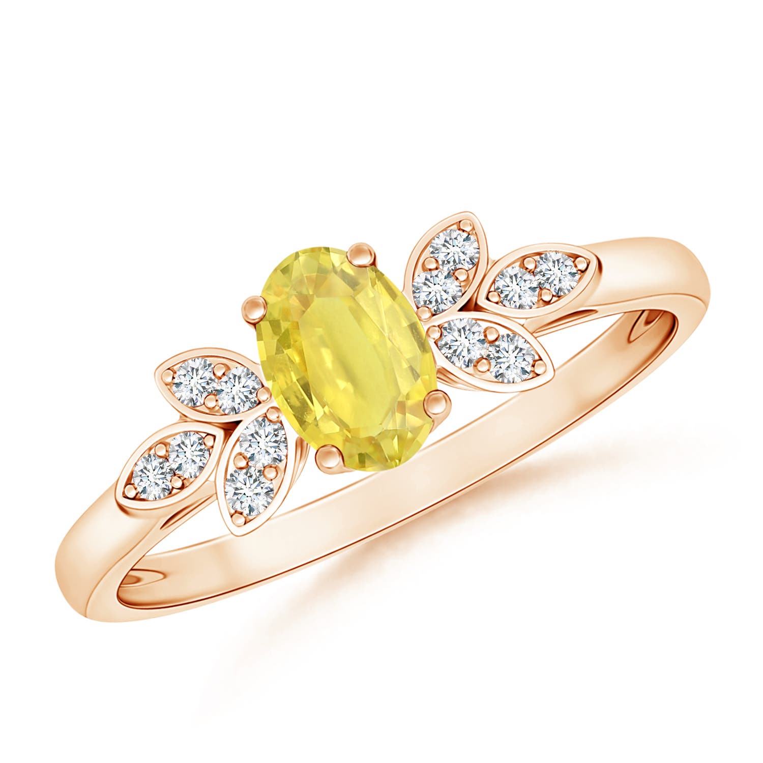 A - Yellow Sapphire / 0.72 CT / 14 KT Rose Gold