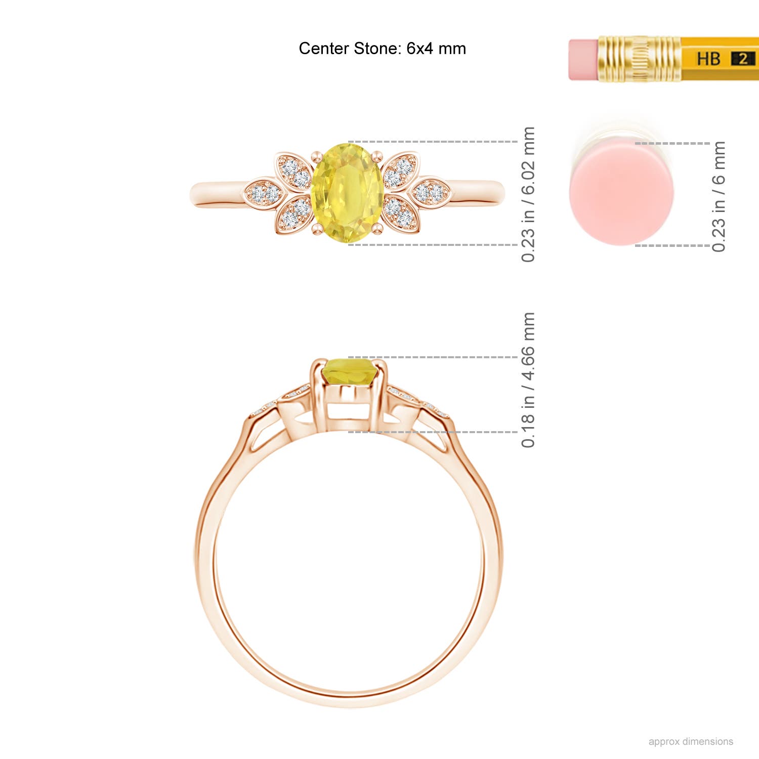 A - Yellow Sapphire / 0.72 CT / 14 KT Rose Gold