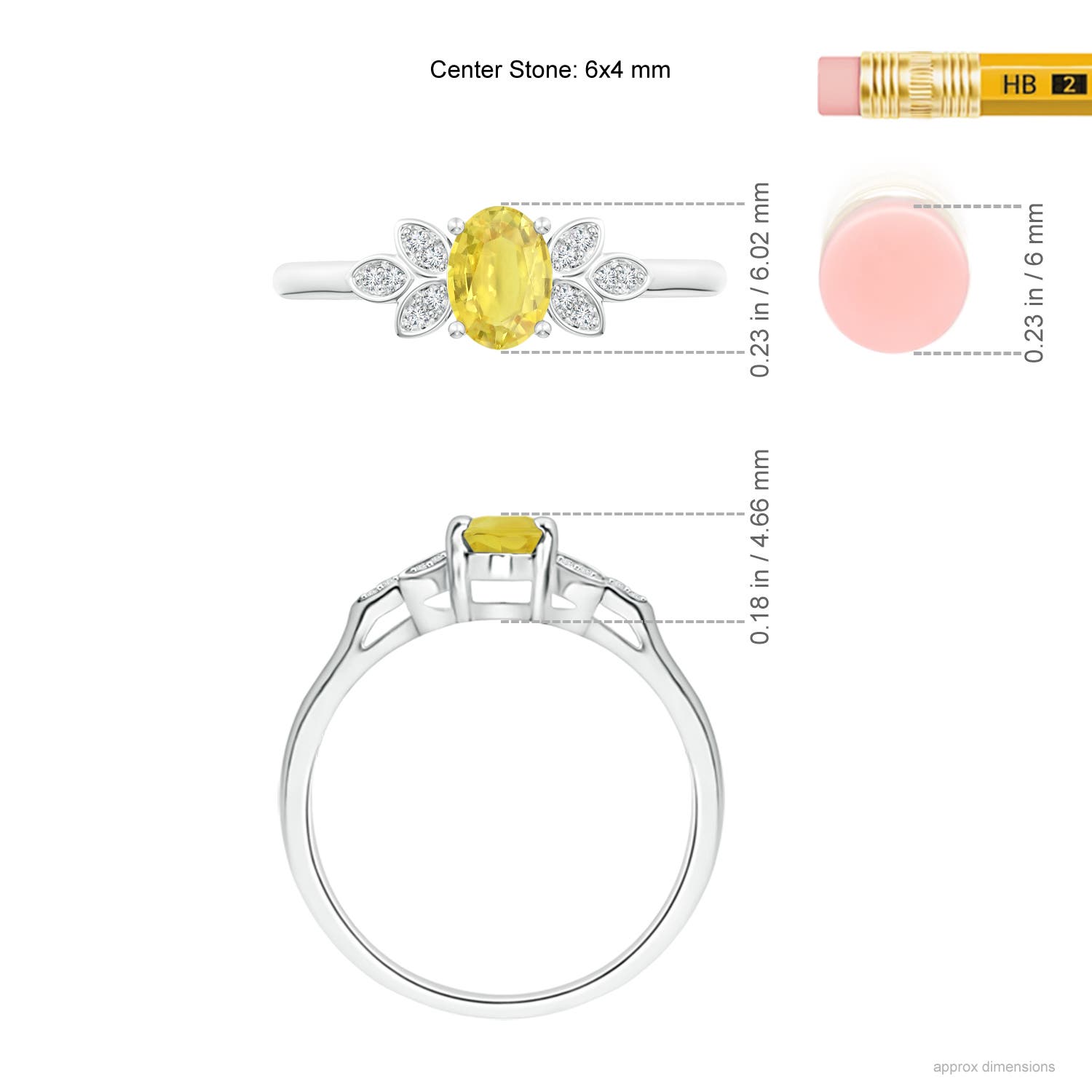 A - Yellow Sapphire / 0.72 CT / 14 KT White Gold